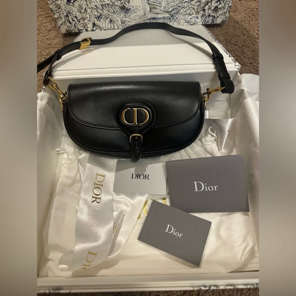 Dior East West Bobby Bag in Smooth Calfskin Leather Black Gold Hardware - Picture 4 of 13